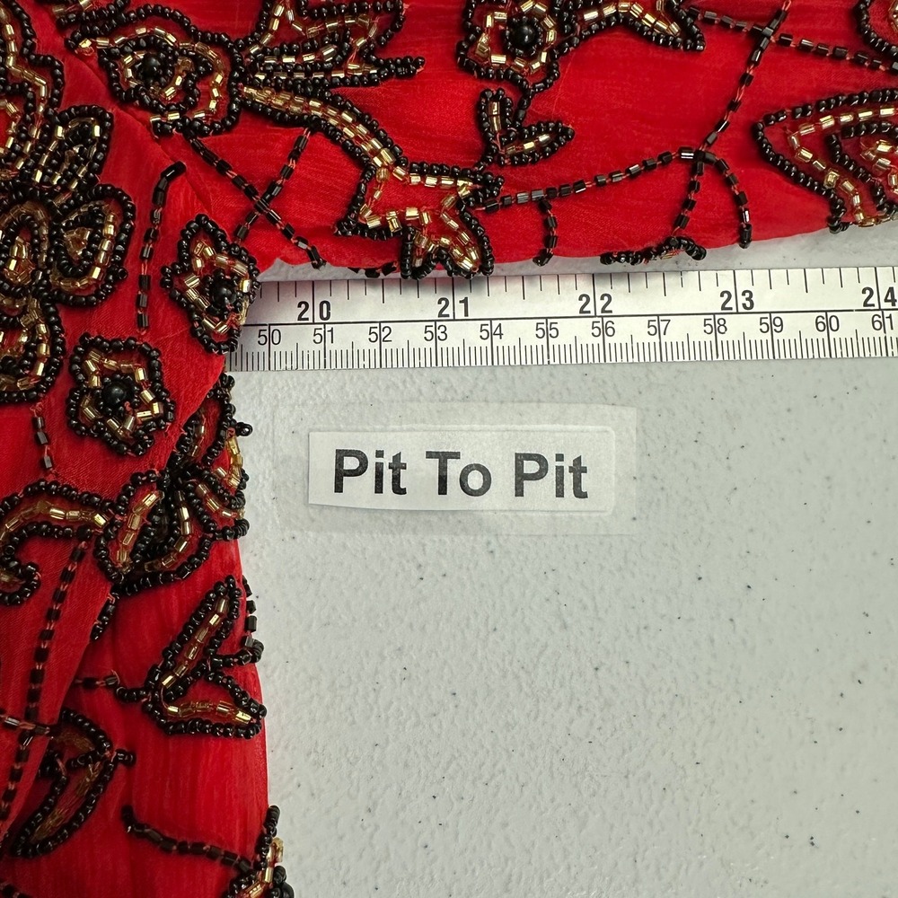 Papell Boutique Evening‎ Womens Jacket Size XL Silk Beaded Glam Whimsigoth - Picture 7 of 9